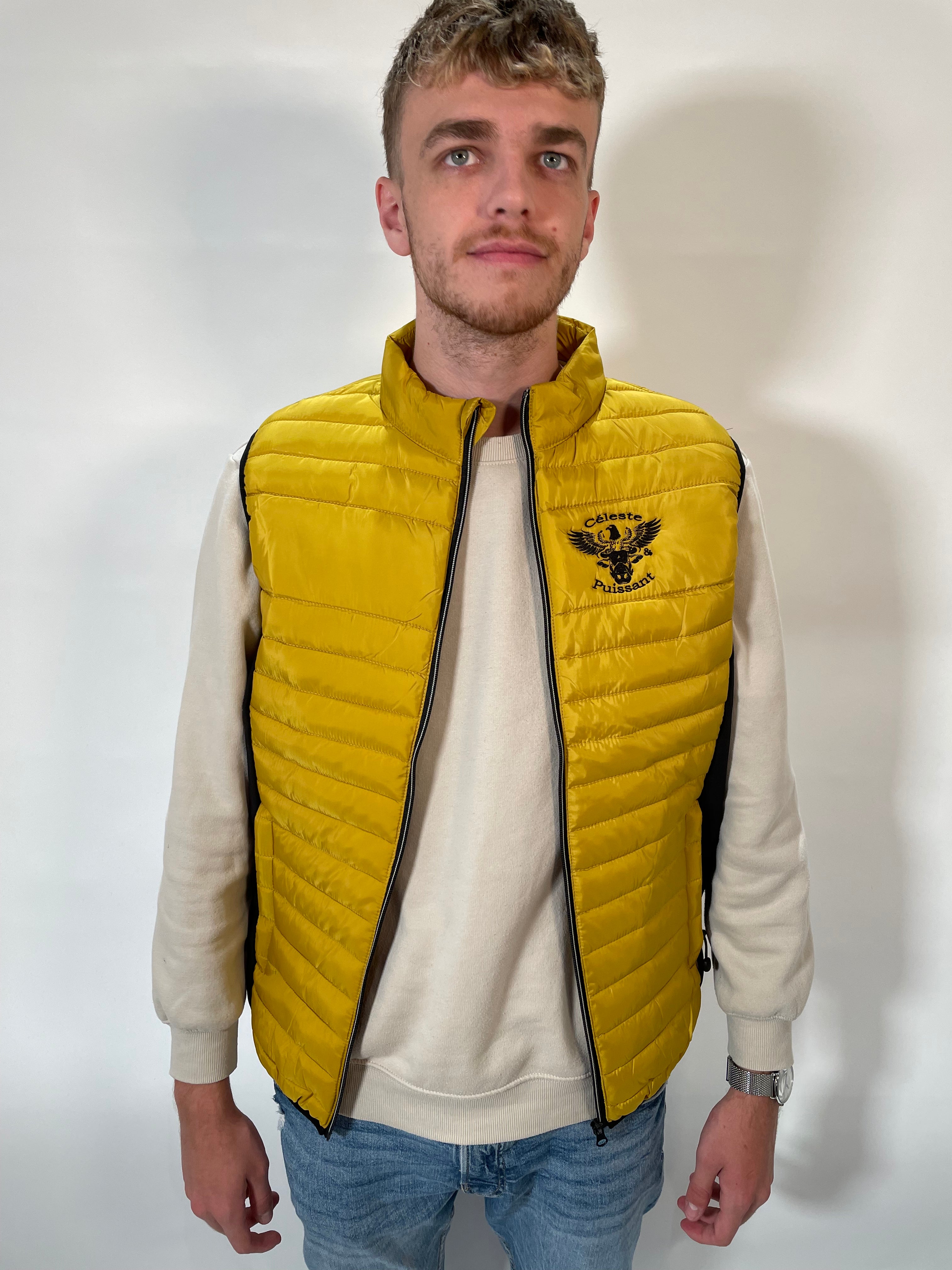 Doudoune sans manches jaune