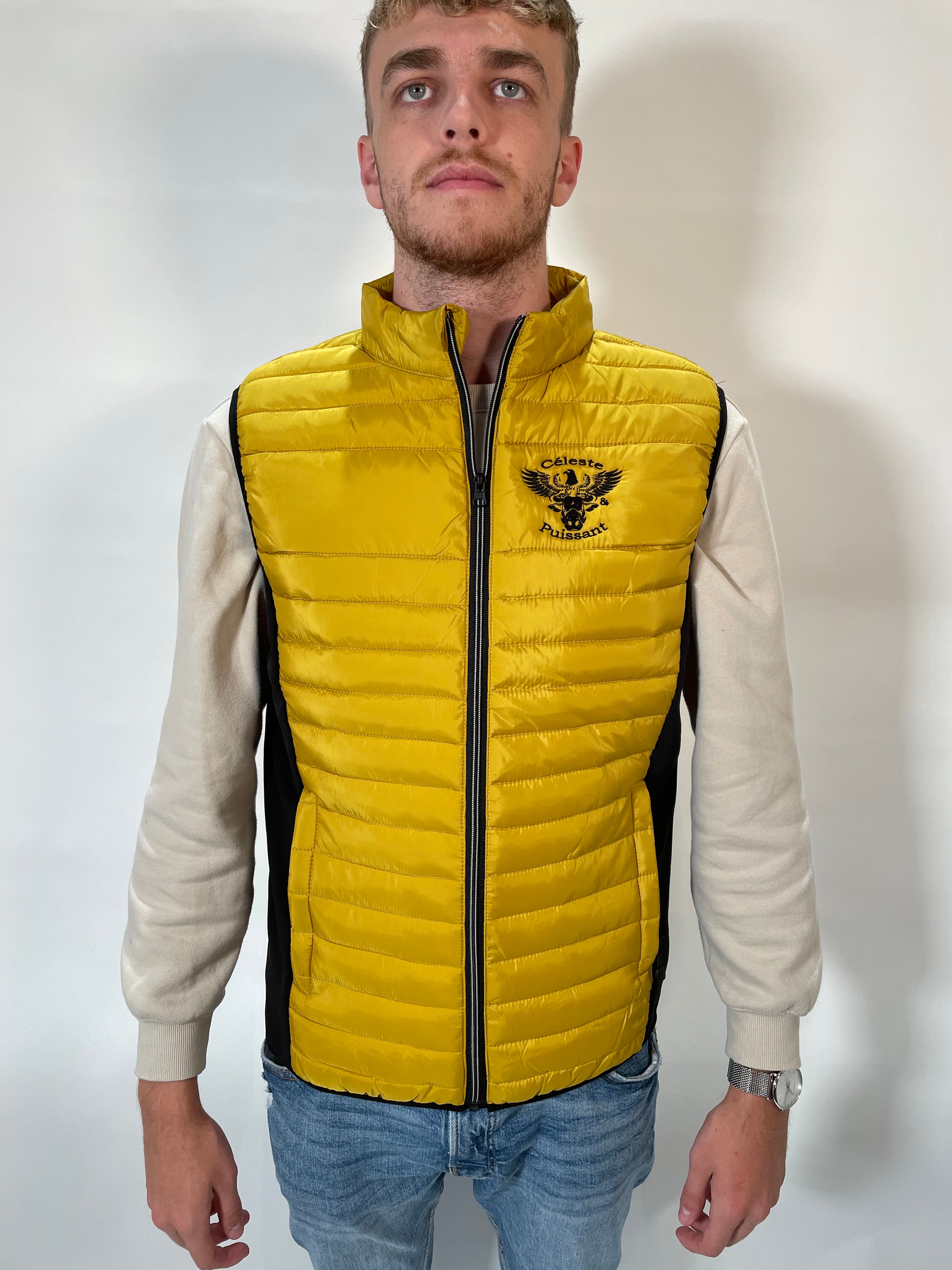 Doudoune sans manches jaune