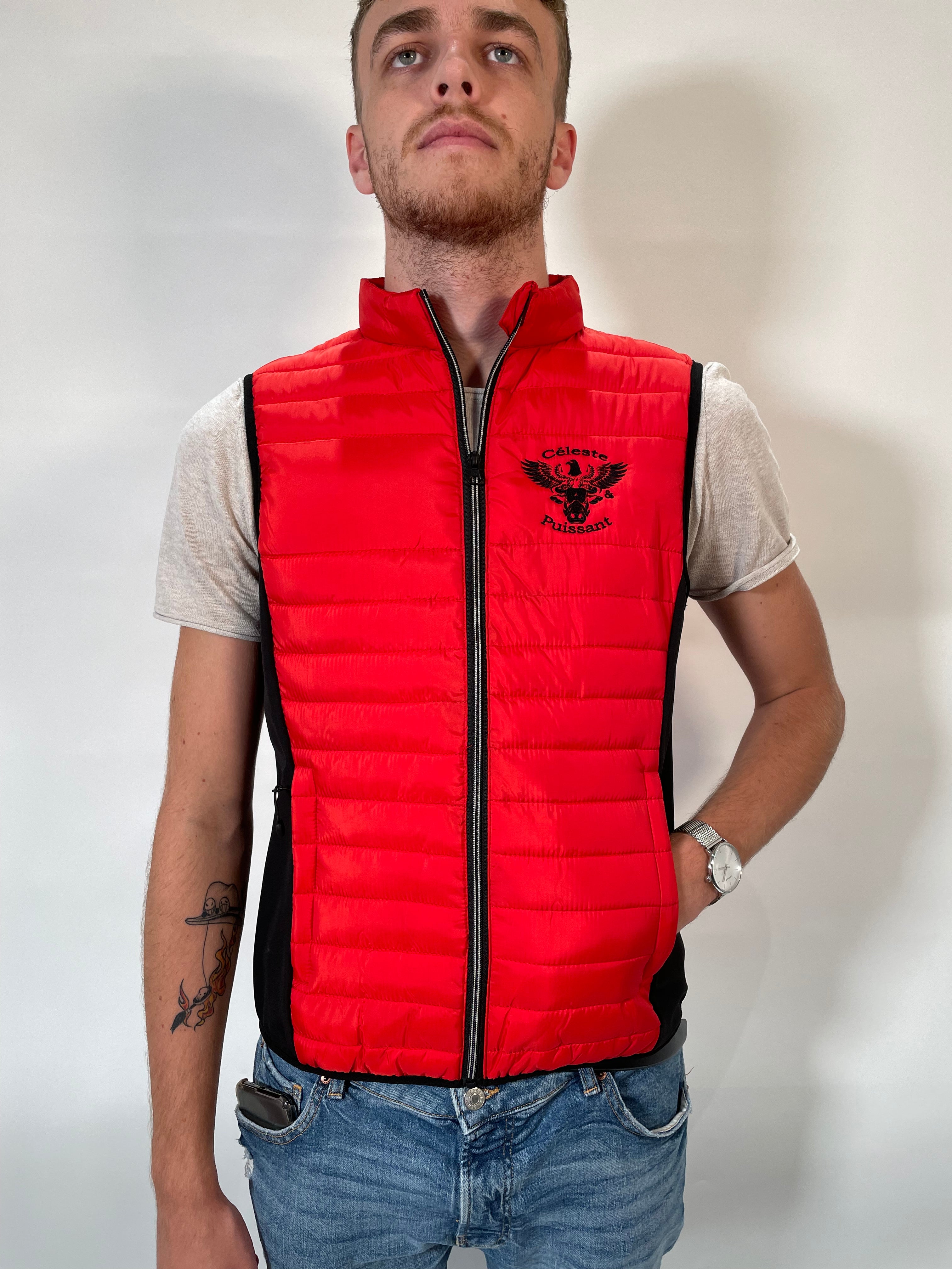 Doudoune sans manches rouge