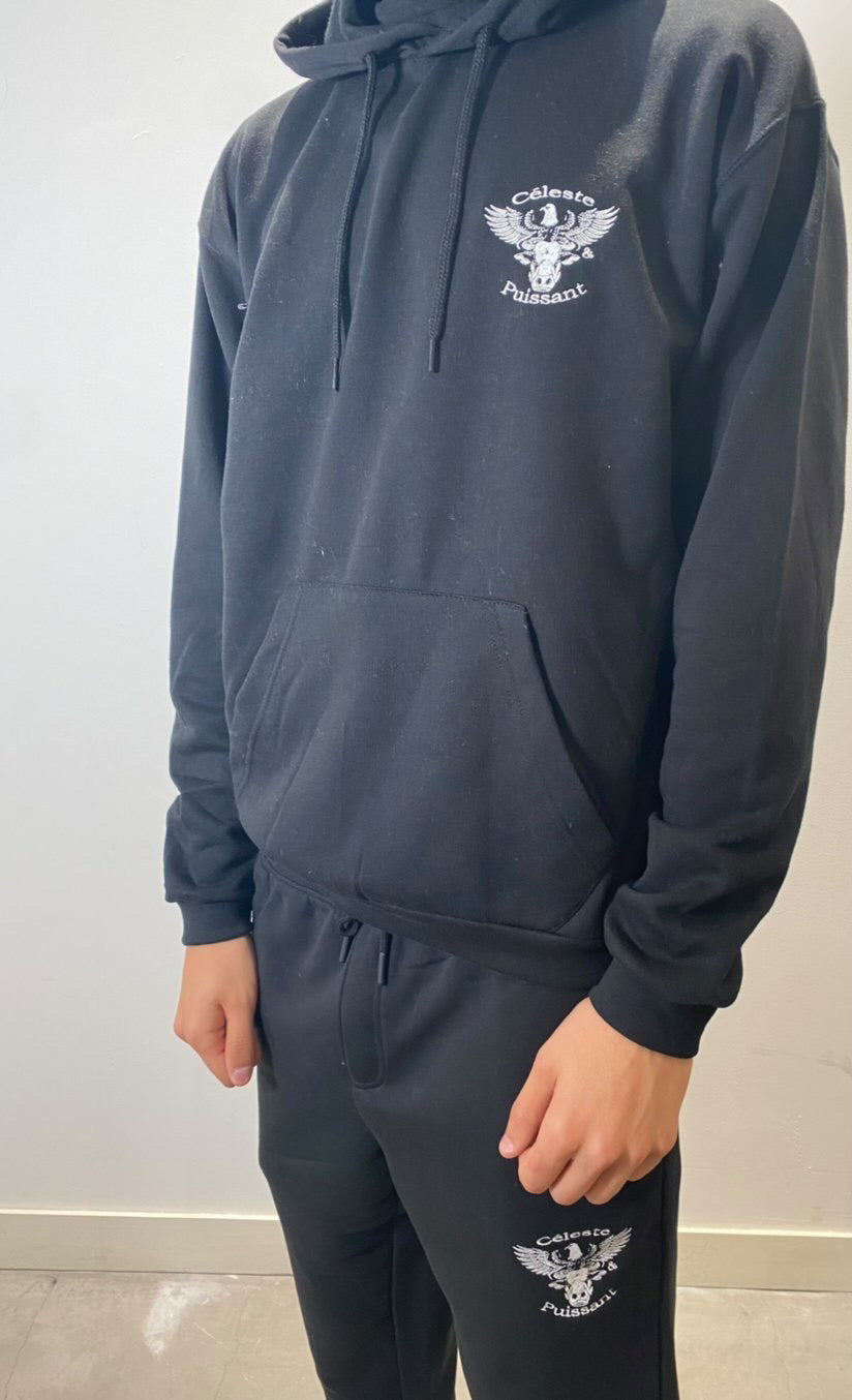 Pull à capuche noir