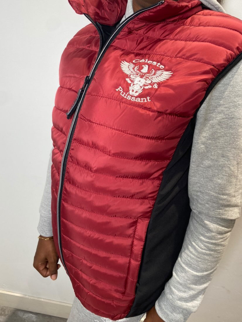 Doudoune sans manches bordeaux
