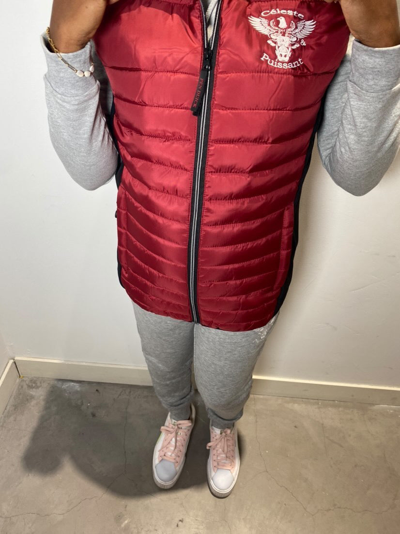 Doudoune sans manches bordeaux