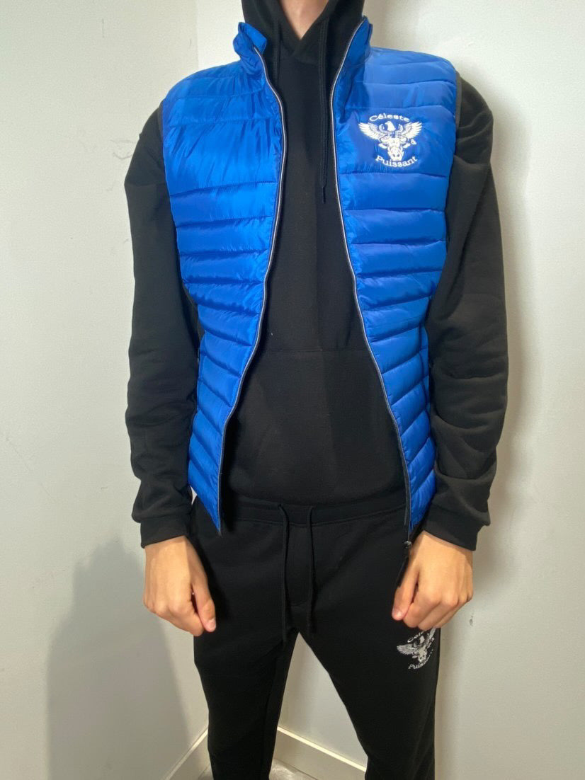 Doudoune sans manches bleue foncée