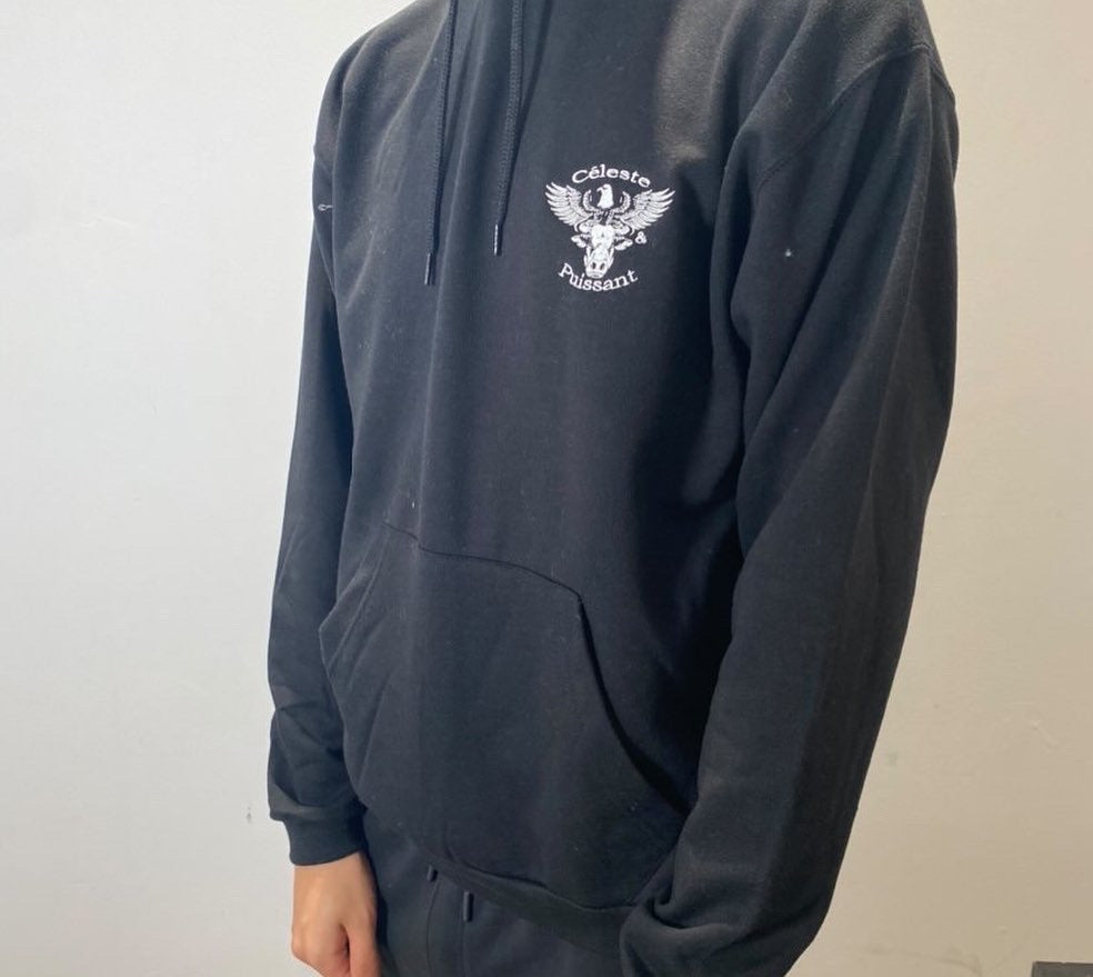 Pull à capuche noir