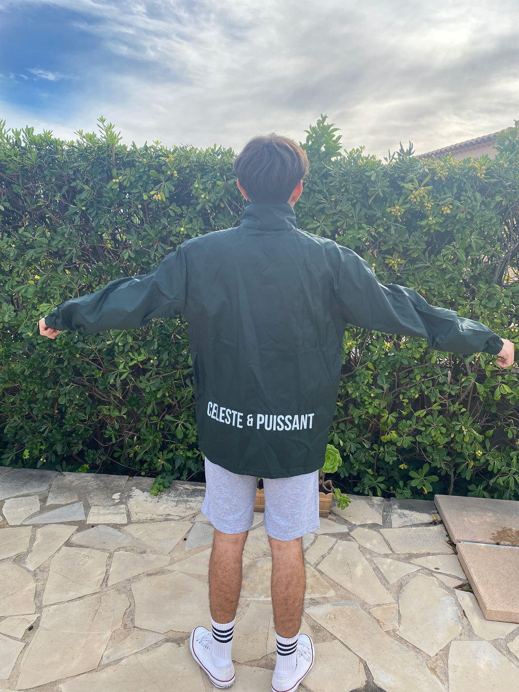 Coupe-vent kaki logo blanc