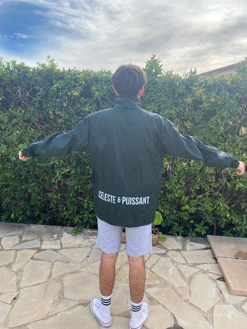 Coupe-vent kaki logo blanc