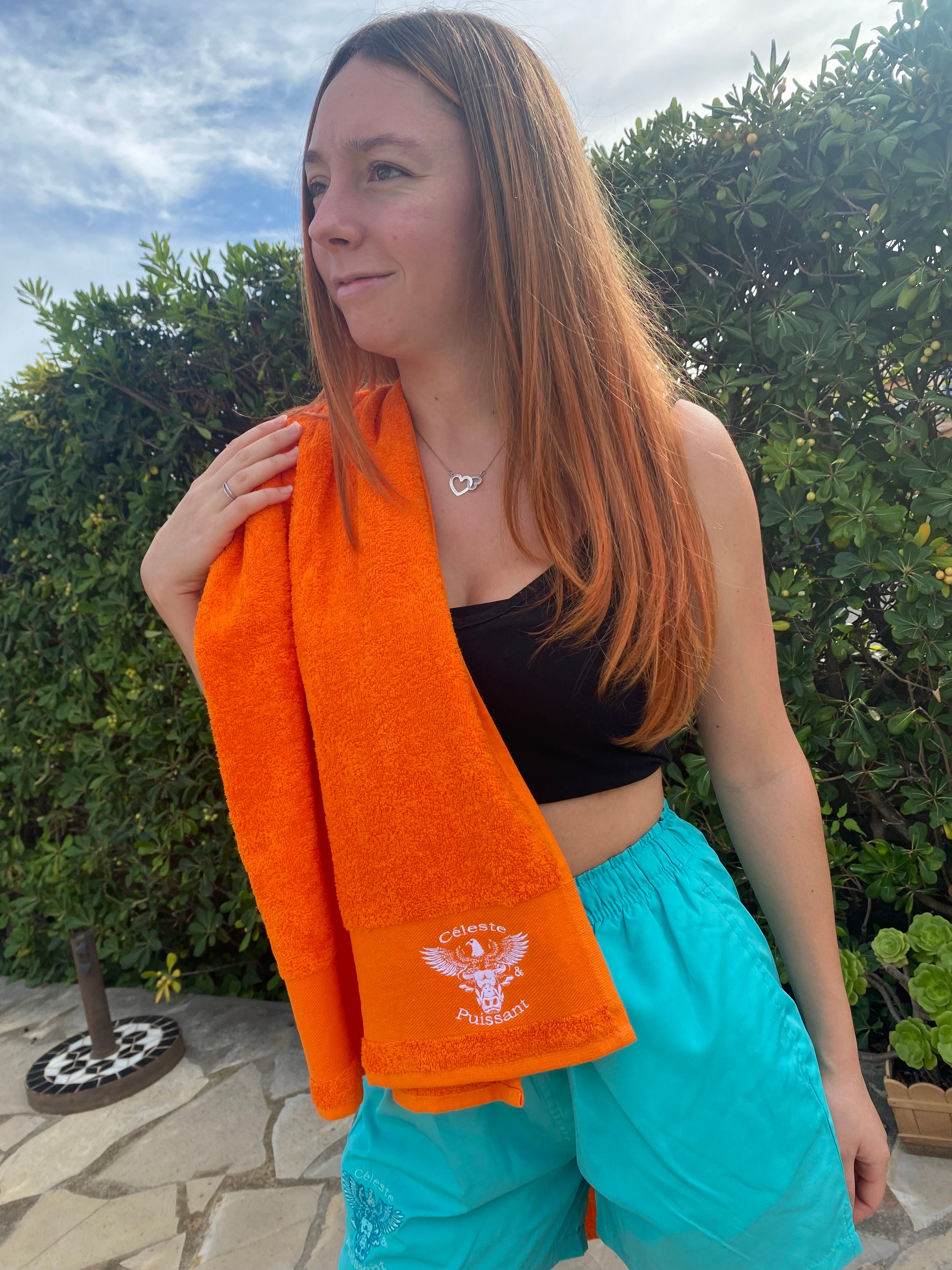 Serviette de bain orange