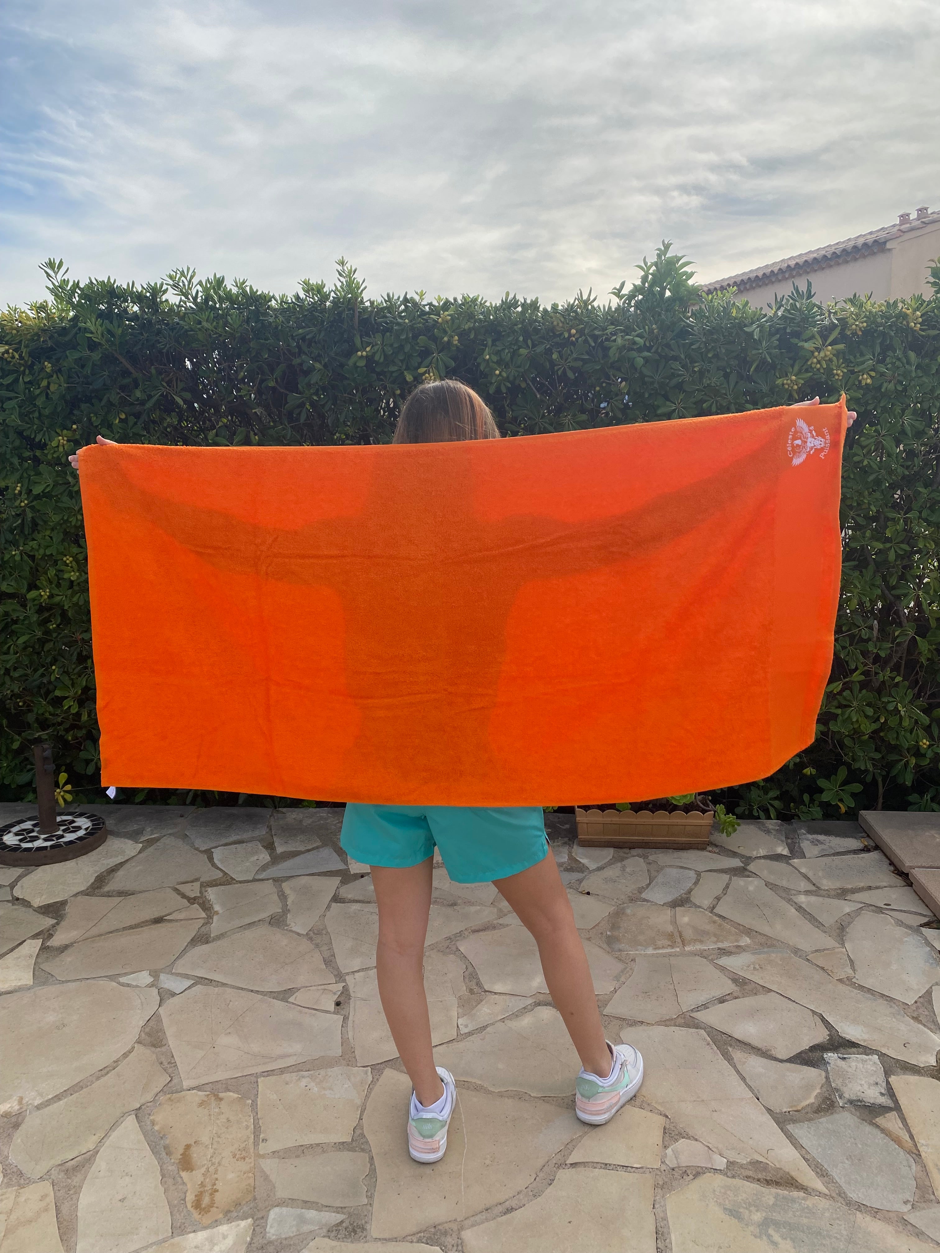 Serviette de bain orange