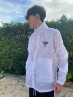 Coupe-vent blanc logo noir Céleste&Puissant