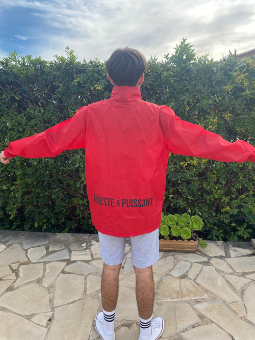 Coupe-vent rouge logo noir