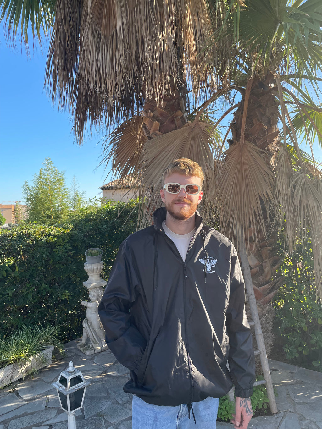 Coupe-vent noir logo blanc