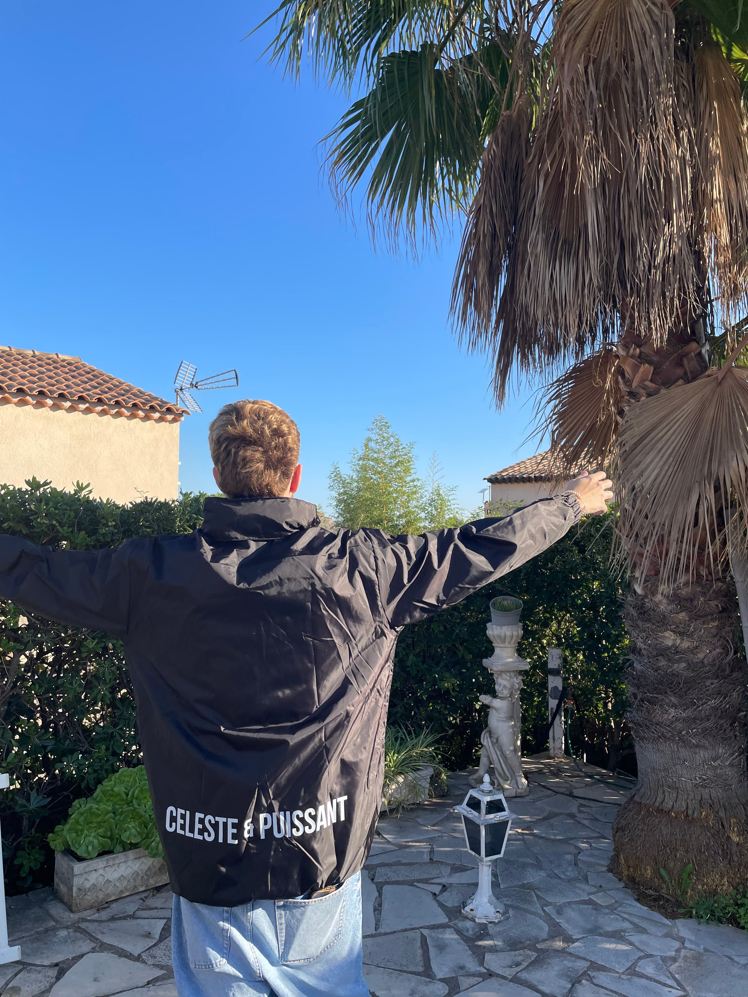 Coupe-vent noir logo blanc